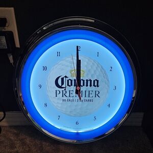 RARE Corona Premier Golf LED Neon Style Wall Clock Brand New Pub Man Cave Decor